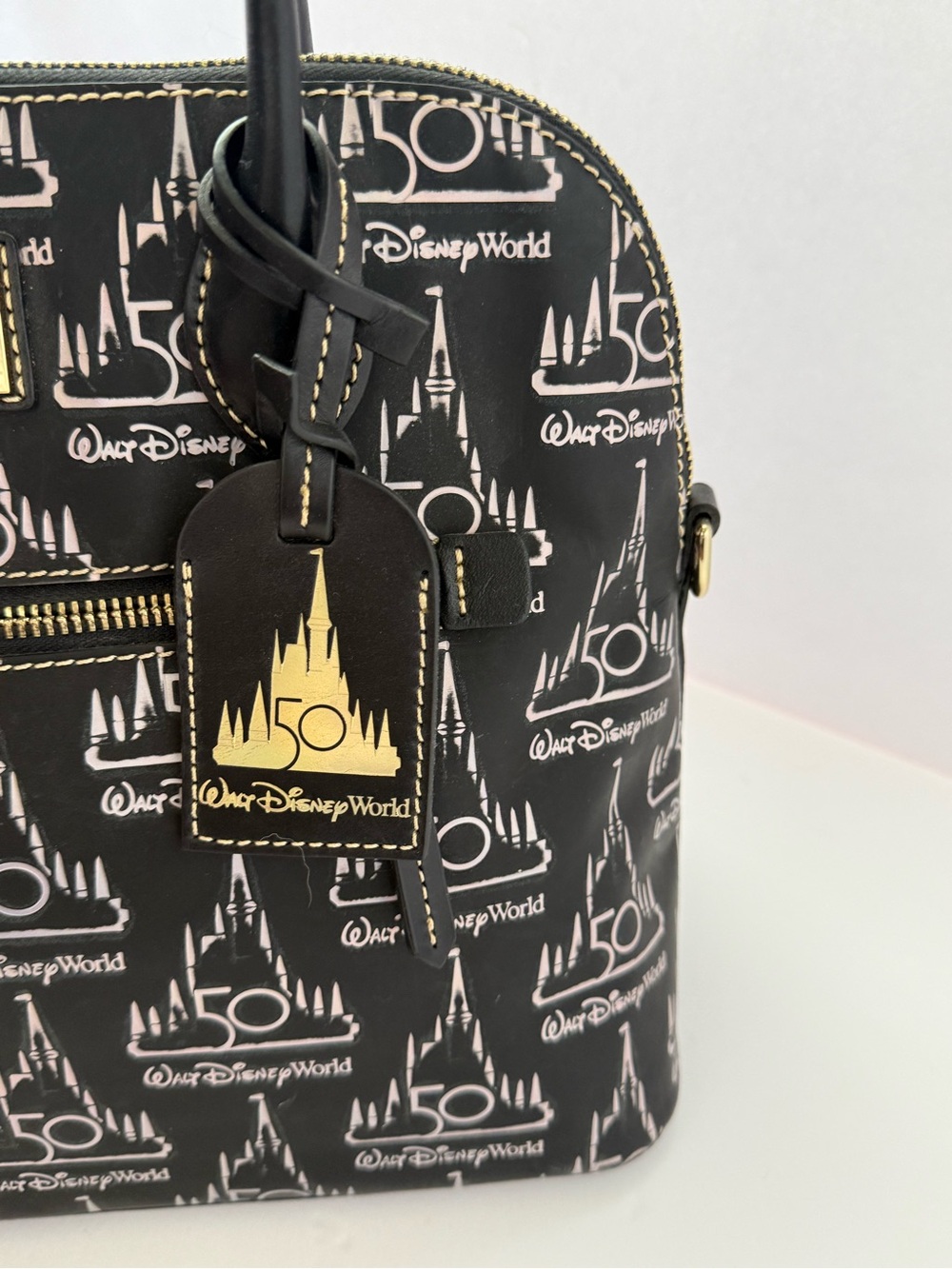 Dooney & Bourke Black Walt Disney World 50th Anniversary Dome Satchel - Picture 8 of 9